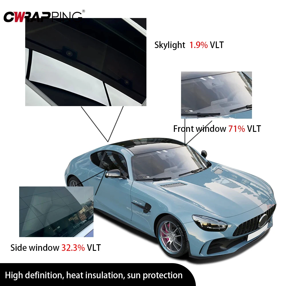 50cmx3m Black Car Window Tint Film Glass Sticker VLT 1%-50% Sun Shade Window Tinting Solar UV Protection Foils Sticker Films image 3