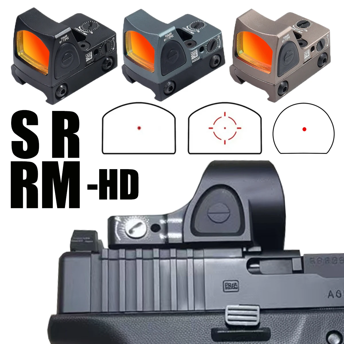 

Тактический металлический мини-прицел Red Dot Sight SR RM RM-HD с креплением RM для пистолетов G17, пневматических ружей и винтовок, для 20-мм планки