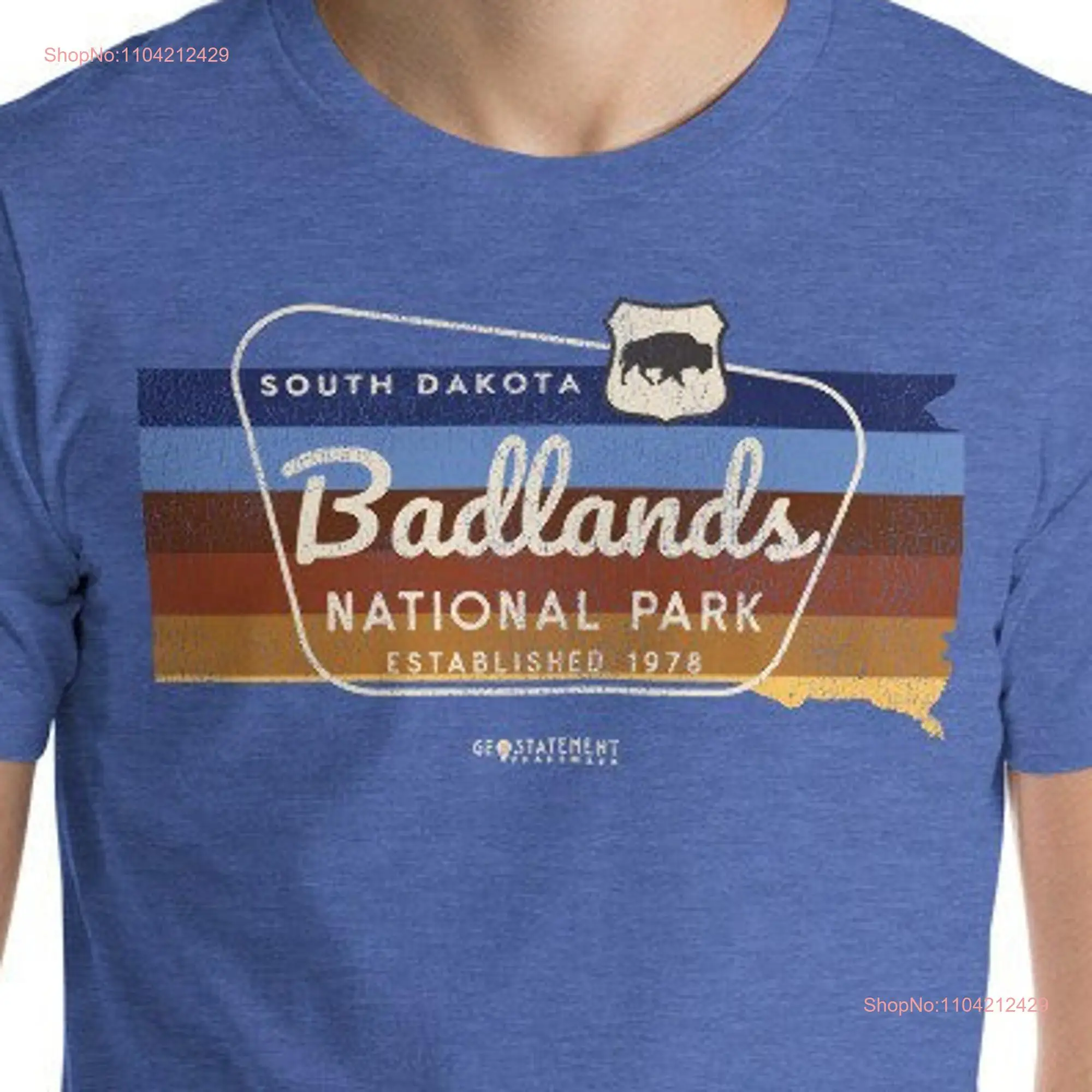 South Dakota T Shirt Badlands National Park Big Sign Sunset Vibes Vintage Style  long or short sleeves