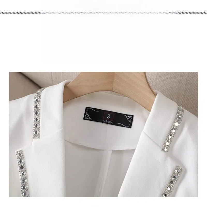 Blazer Solid Color Button Long Sleeve Women\'s Clothing Cardigan Coats Casual Formal Shirt Spring Autumn Turn-down Collar Tops