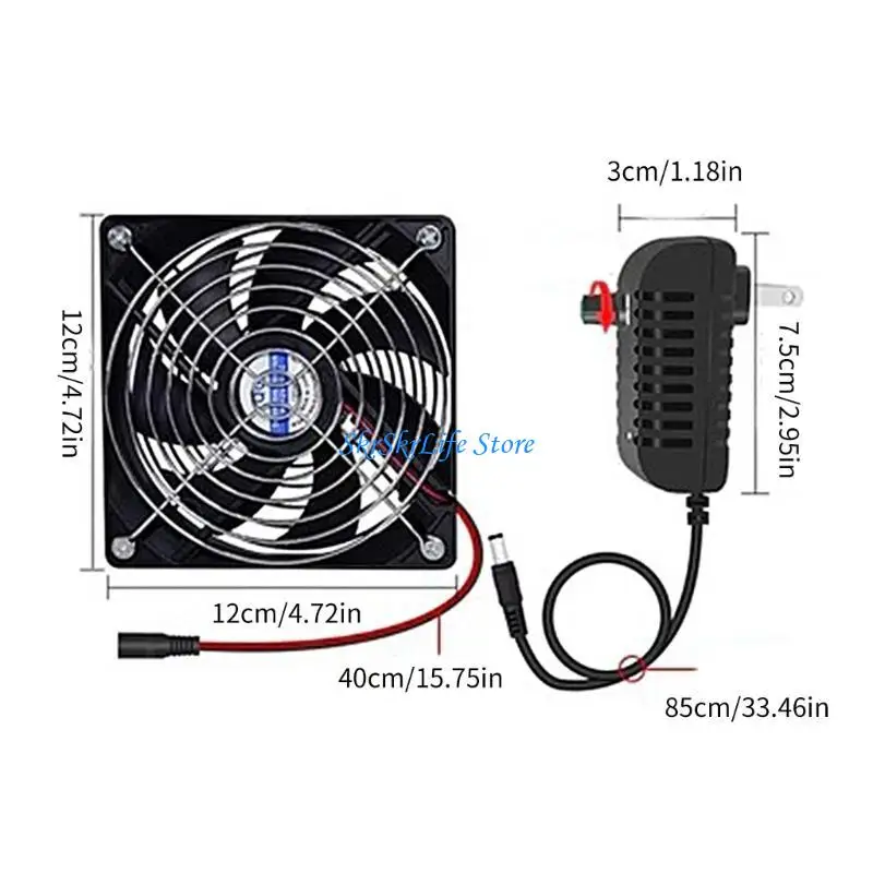 E65E 120x120x25mm 12V Speed ​​Speed ​​Speed ​​Speed ​​Ajuste Speed ​​Blower Industrial Computador Dissipação calor