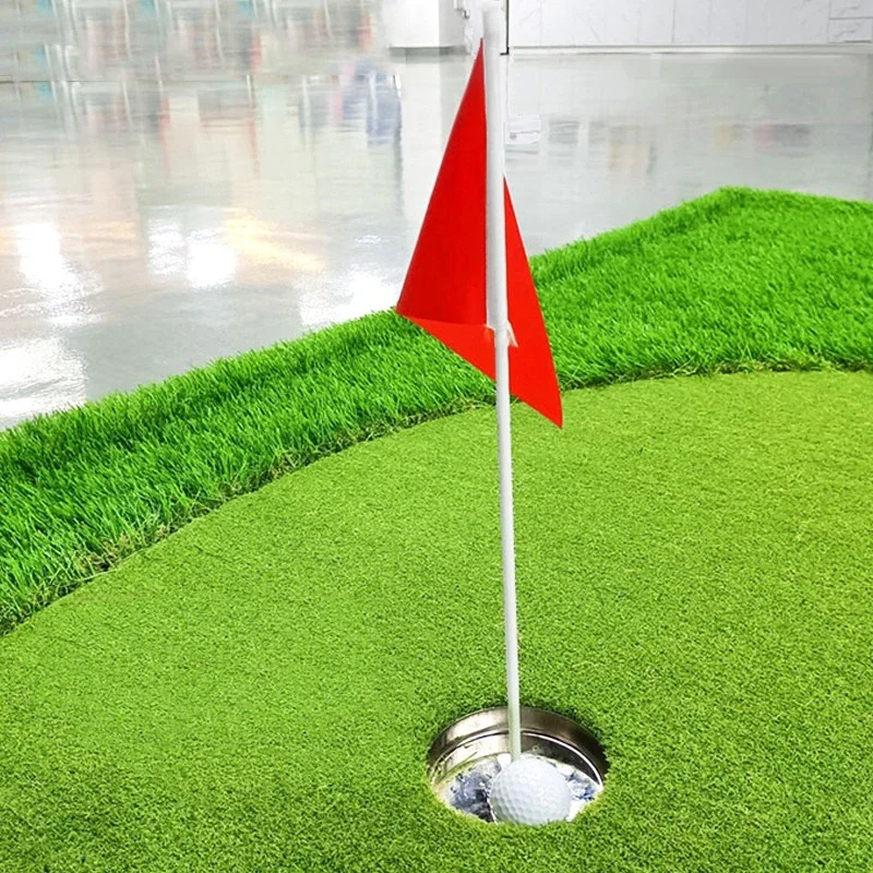3pcs/Golf Practice Equipment Flag Holder for Putting Holes Cup Sturdy Stainless Steel Practice Golf Cup Small Red Flag