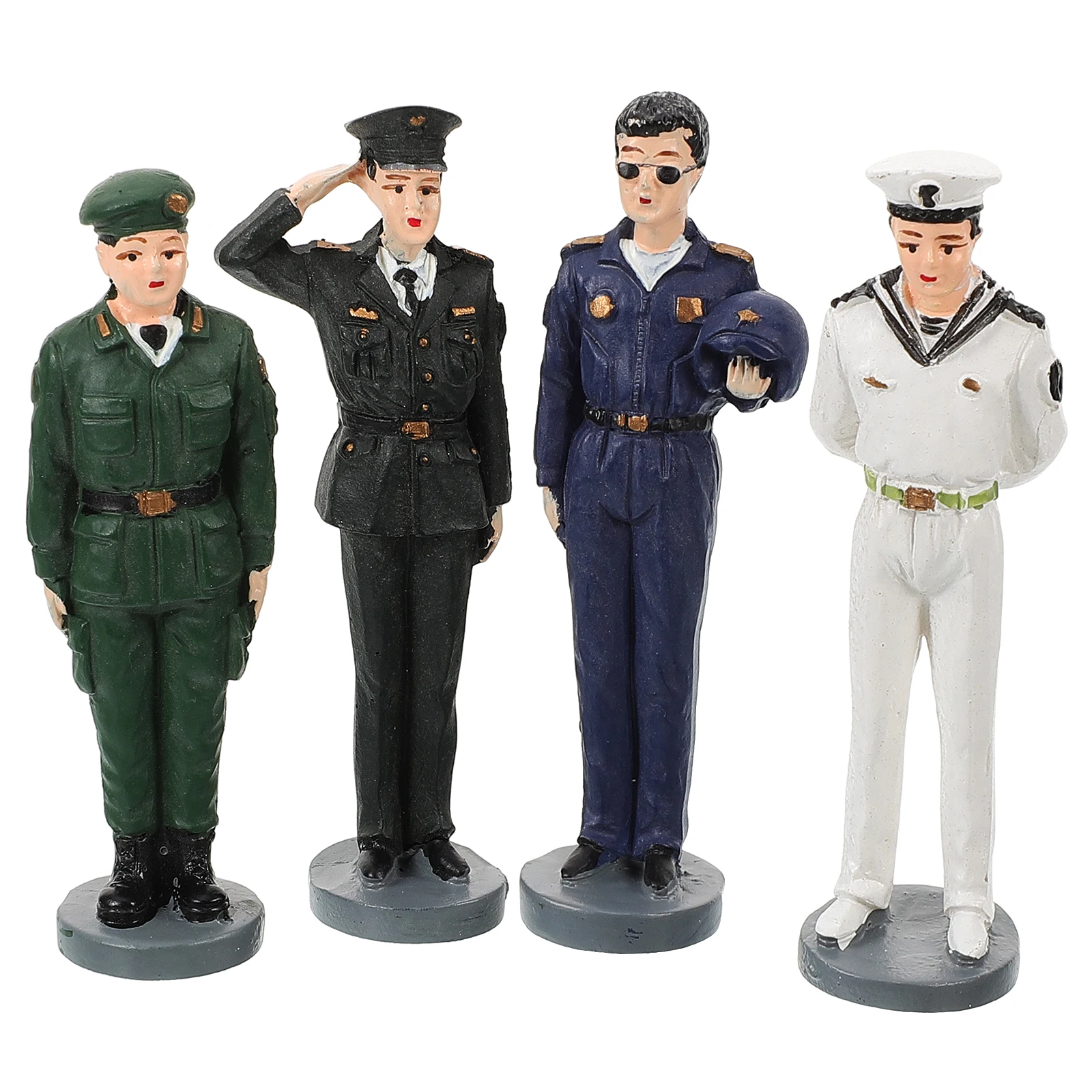 

4pcs Miniature Soldier Resin Desktop Decoration Playset Military Figures Set For Historical Reenactment Educational