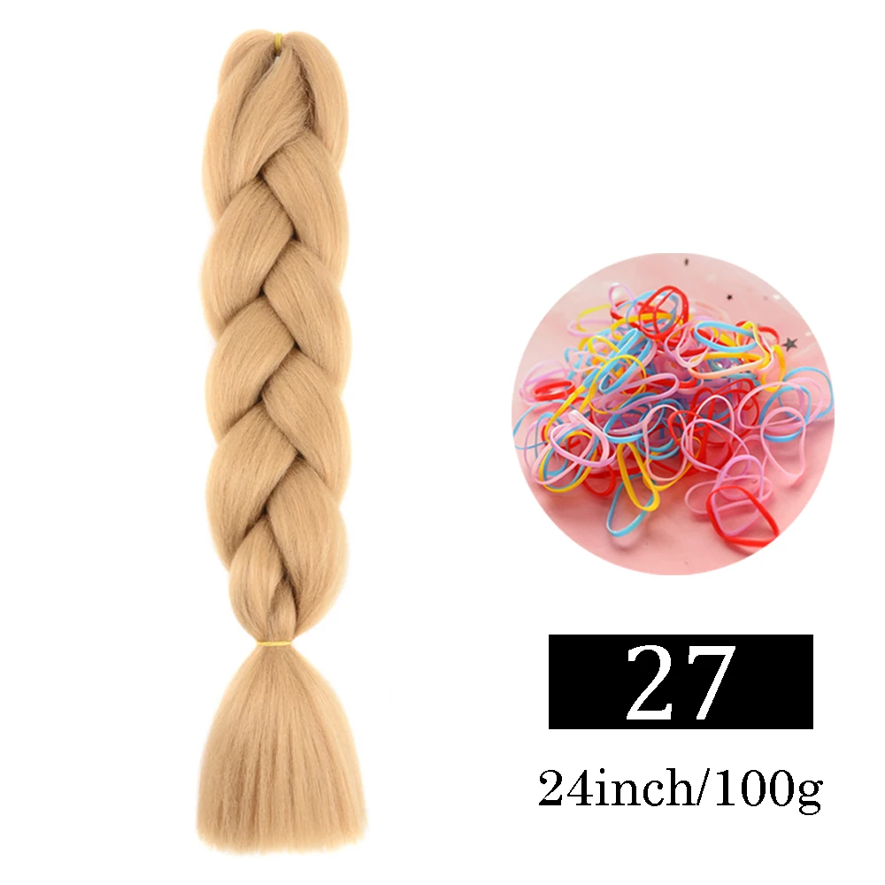 24-Zoll-Jumbo-Zöpfe, Verlängerungen, synthetisches Flechthaar, Afro-Ombre-Farbe, Kanekalon-Haar für Kinder, Zopf
