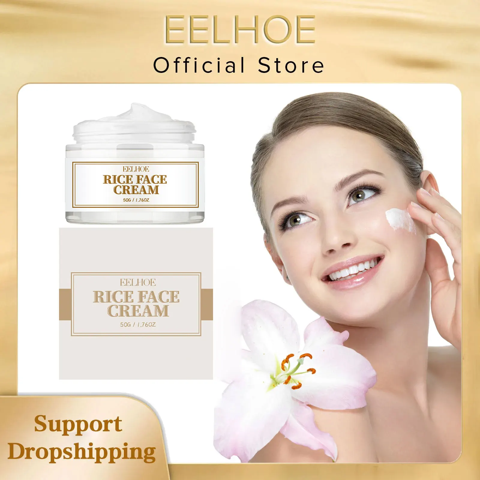 EELHOE White Rice Whitening Face Cream Anti Aging Fade Fine Lines Wrinkle Remover Lighten Pigment Nourish Moisturizing Skin Care