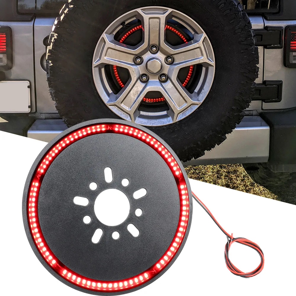 Car Spare Tire Brake Light For Jeep JL Vehicle LED Spare Tires Braking Lights For Jeep Wrangler JL JLU 2018-2024 Wheel Stop Lamp