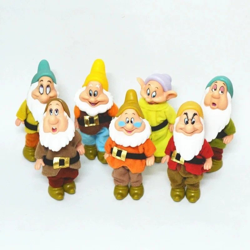 High Quality Disney Anime 7pc Snow White Princess And The Seven Dwarfs Action Figure Doll 10cm Pvc Collection Desktop Toys Gifts