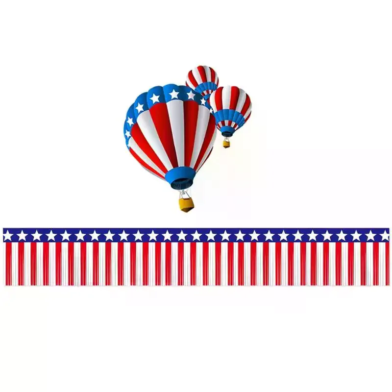 USA Flag Fringe Banner Tinsel Streamer Foil Tassel Garland For Independence Day Fourth Of July Indoor And Outdoor Decoration