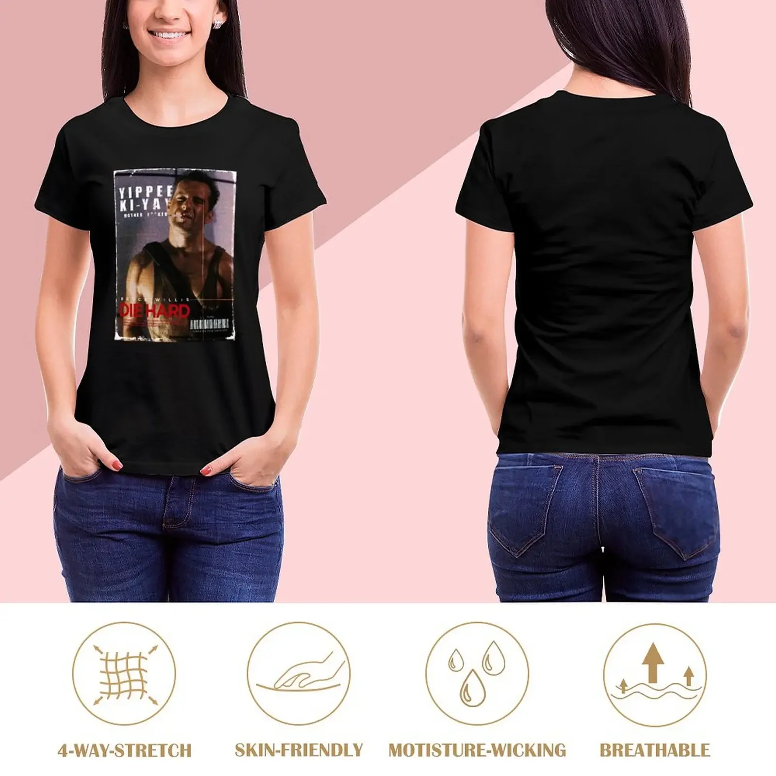 Yippee Ki-Yay Die Hard T-Shirt Short sleeve tee aesthetic clothes vintage t shirts for Women