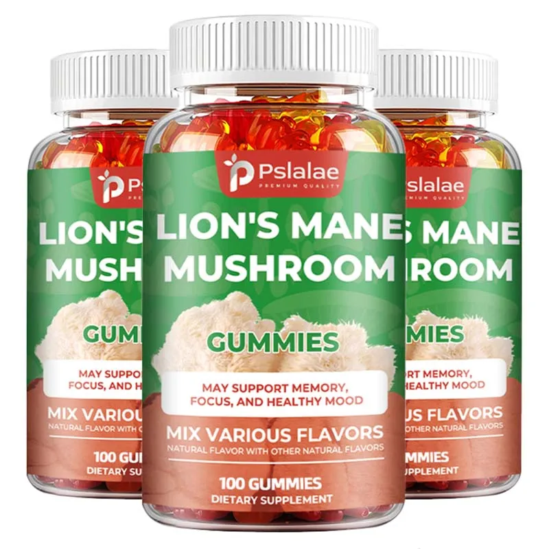

Lion's Mane Mushroom Gummies - Brain Supplement for Memory & Focus Relief Stress Better Mood