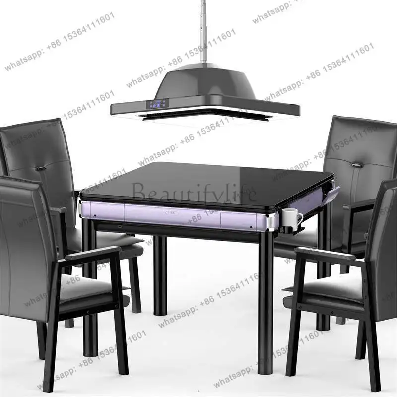 Mahjong machine automatic chess and card special folding household dining table integrated