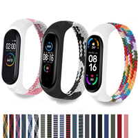 Watchband for xiaomi Mi band 7 NFC Watch Strap Nylon Bracelet smartwatch Miband6 correa Mi band 7 6 5 4 Braided Solo Loop belt