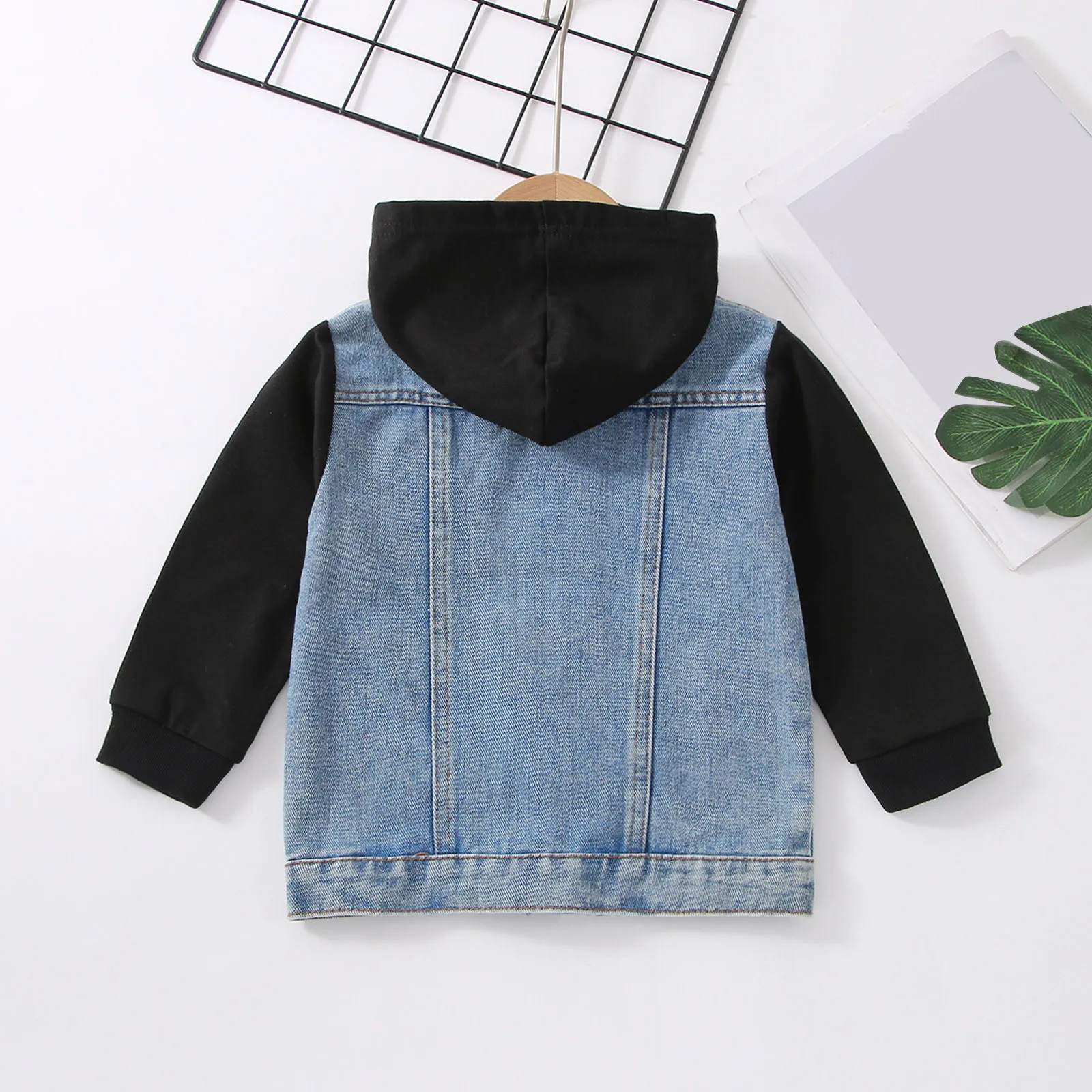 Boys Winter Jacket with Hood Toddler Boys Girls Windproof Denim Patchwork Toddler Girl Jacket Winter Coats for Children Boys