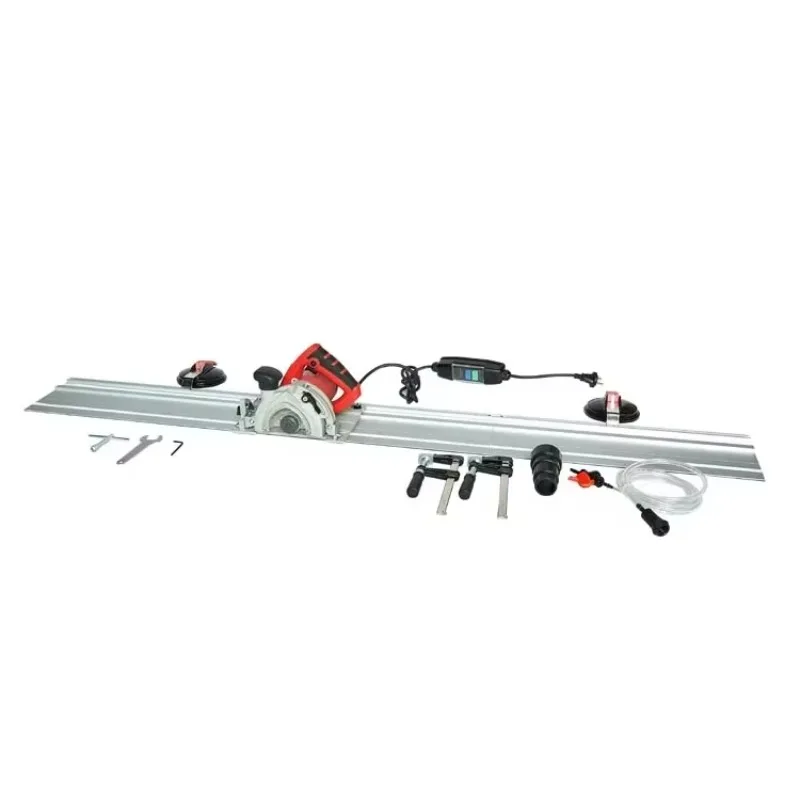 AKX 1400W Handheld Electric Plunge Track Saw 125mm Blade with Guide for Marble Tile Stone Cutting