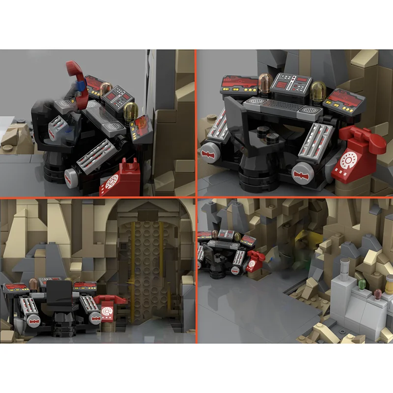 نموذج الفيلم الشعبي Moc قوالب بناء Batcave النموذج الكلاسيكي تكنولوجيا البناء وحدات مدينة الشارع كتلة لتقوم بها بنفسك لعبة هدية عيد