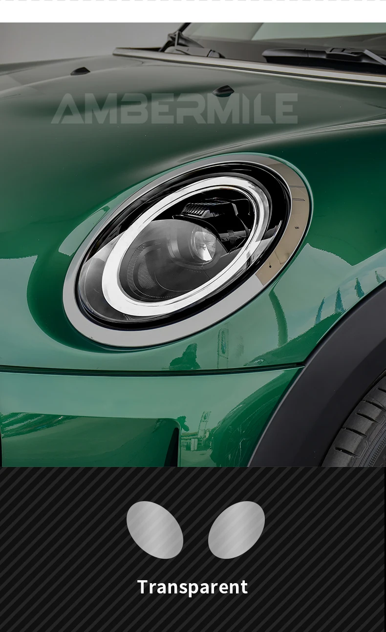 Für MINI Cooper F54 F55 F56 F57 F60 TPU Schwarzgetünkte Transparente TPU Scheinwerfer-Schutzfolie Modifikations-Farbwechselfolien – Detail 5