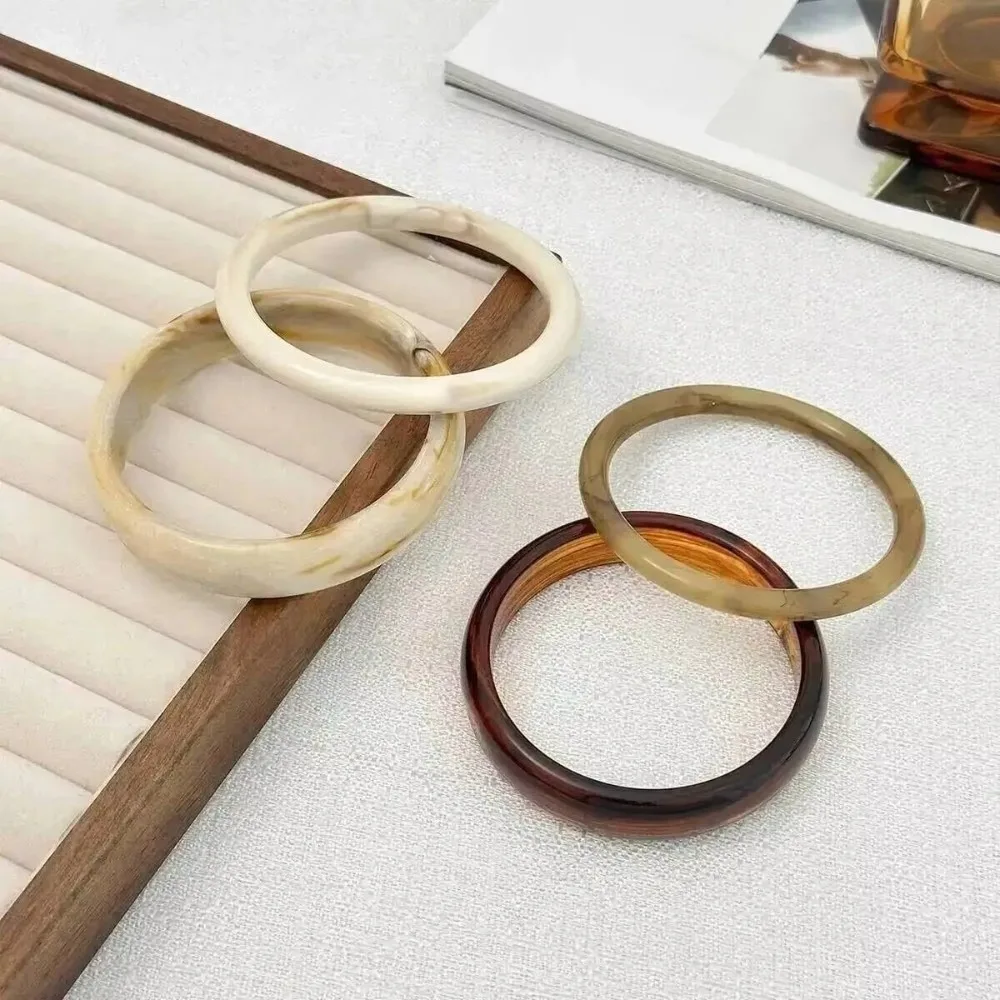 Fashion Resin Acrylic Bangle Bracelet Round Shape 4 Styles Thin Bangle Multi Layer Stacking Bangle Women