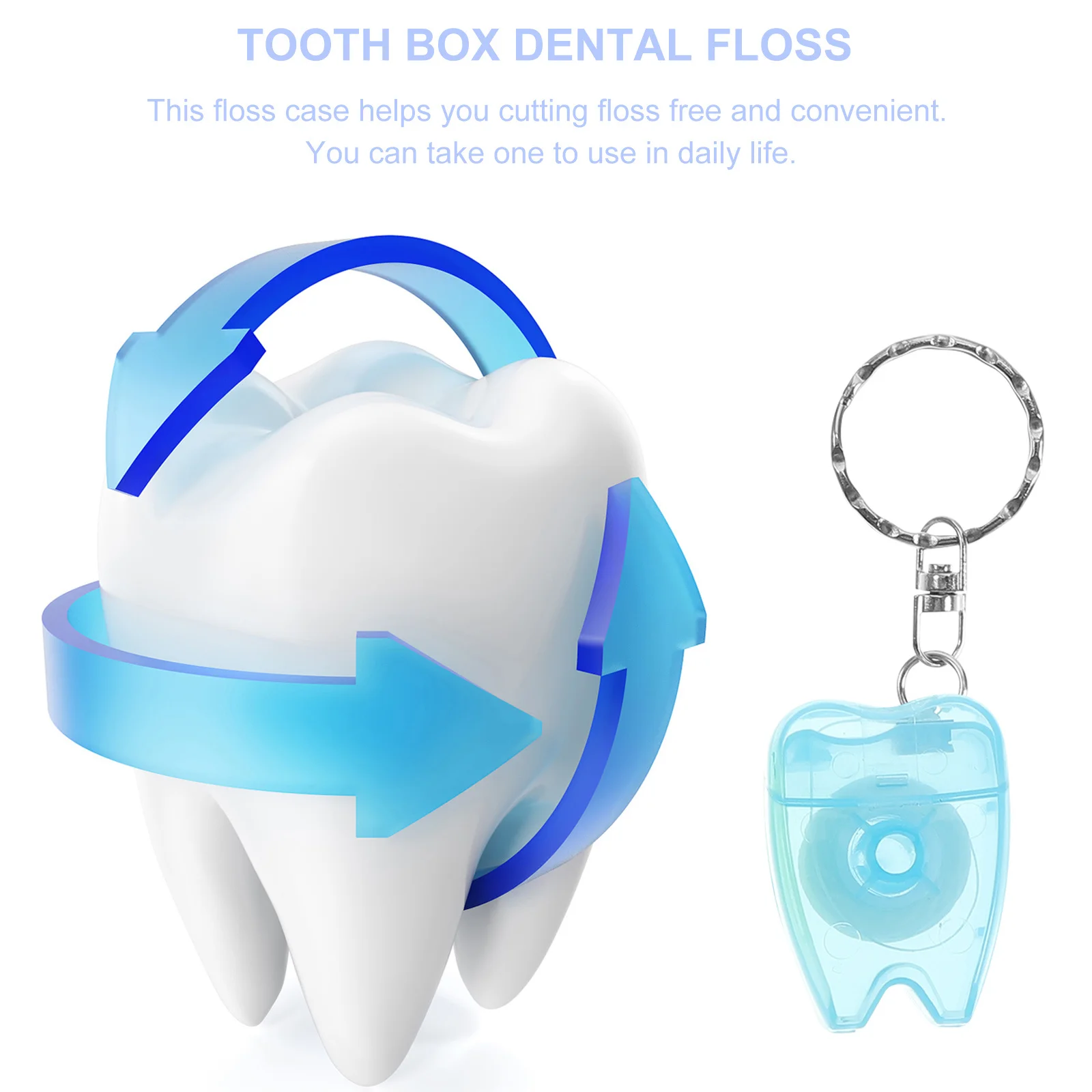 

5pcs Portable Dental Keychain Compact Case Travel Size Picks For Daily Oral Care Floss Practical Dental Floss