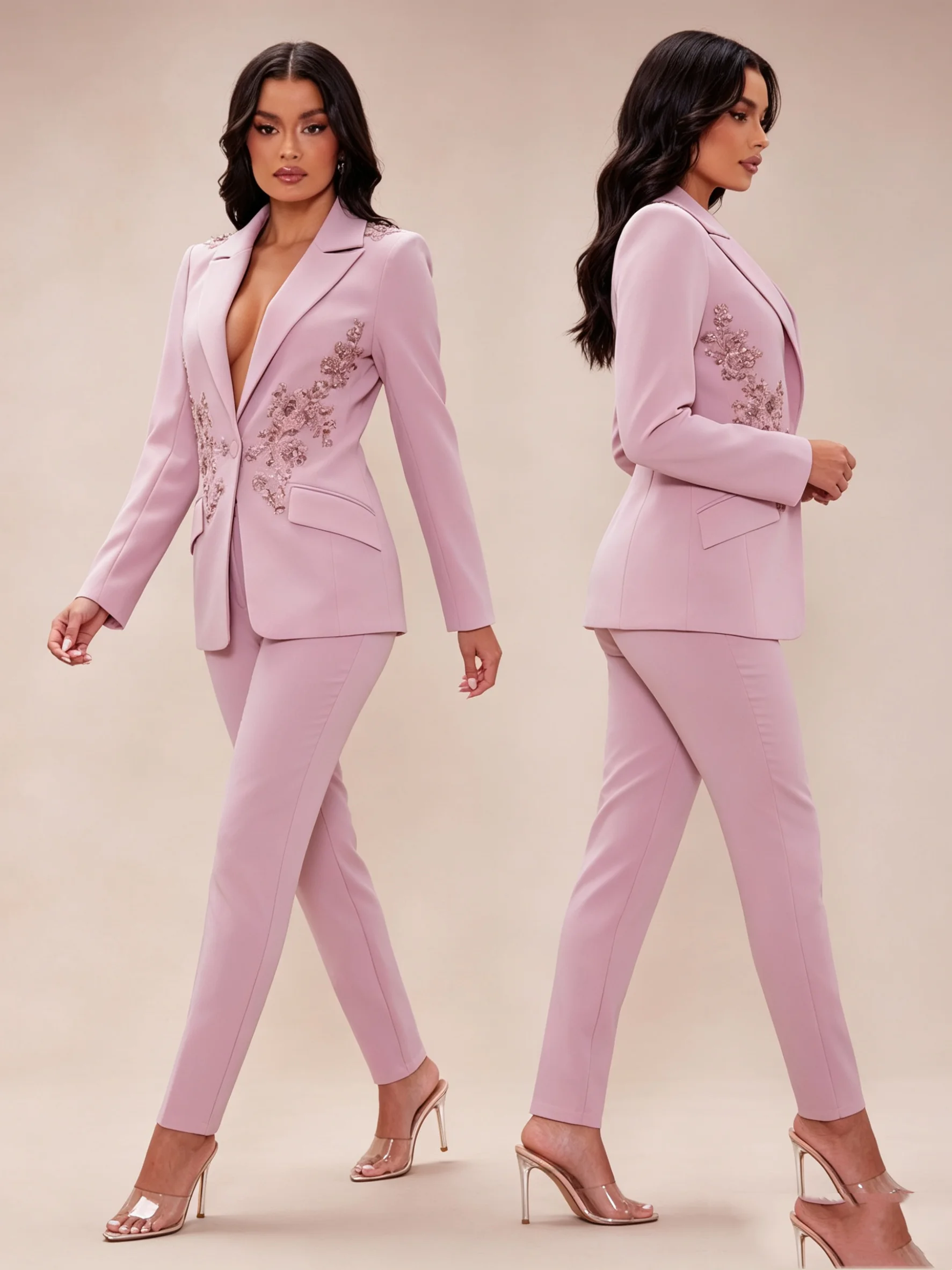 Conjunto de Traje Rosa para Mu - Women Formal Wear Trousers reseña y precio