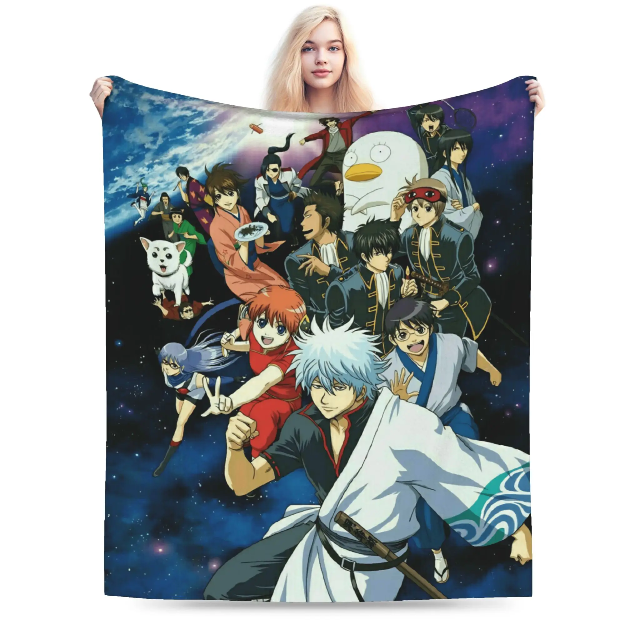 

GINTAMAs Blankets Warm Soft Novelty Plush Bedding Throws For Boy Girl Living Room Flannel Bedspread Bed Cover