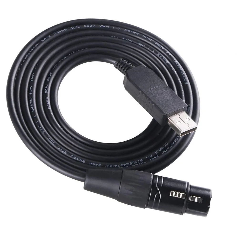 USB RS485 DMX التحكم DMX512 DMX400 لتقوم بها بنفسك محول مسلسل المرحلة ضوء تحكم كابل المعدات ، 1.8 متر