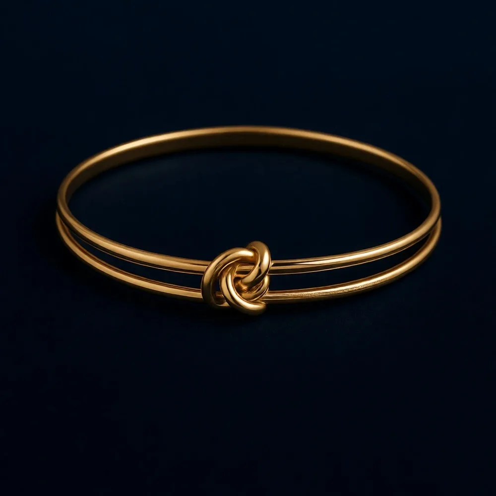 

Изящный позолоченный браслет-манжета с узлом, регулируемый, минималистичный, в форме сердца, подарок для женщин