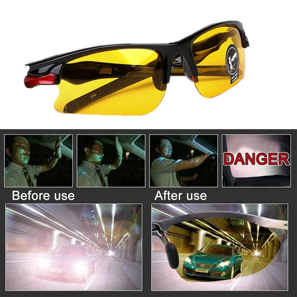 Car Motocycle Night Vision Goggles Men Women Anti-glare Safety Driving Outdoor Cycling Riding Skiing Eye Protection Sun Glasses