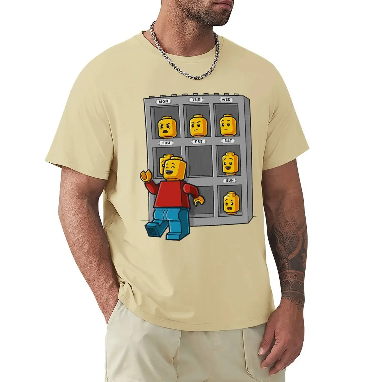 Face-Lego T Shirt Harajuku Short Sleeve T-shirt 100% Cotton Graphics Tshirt Tops