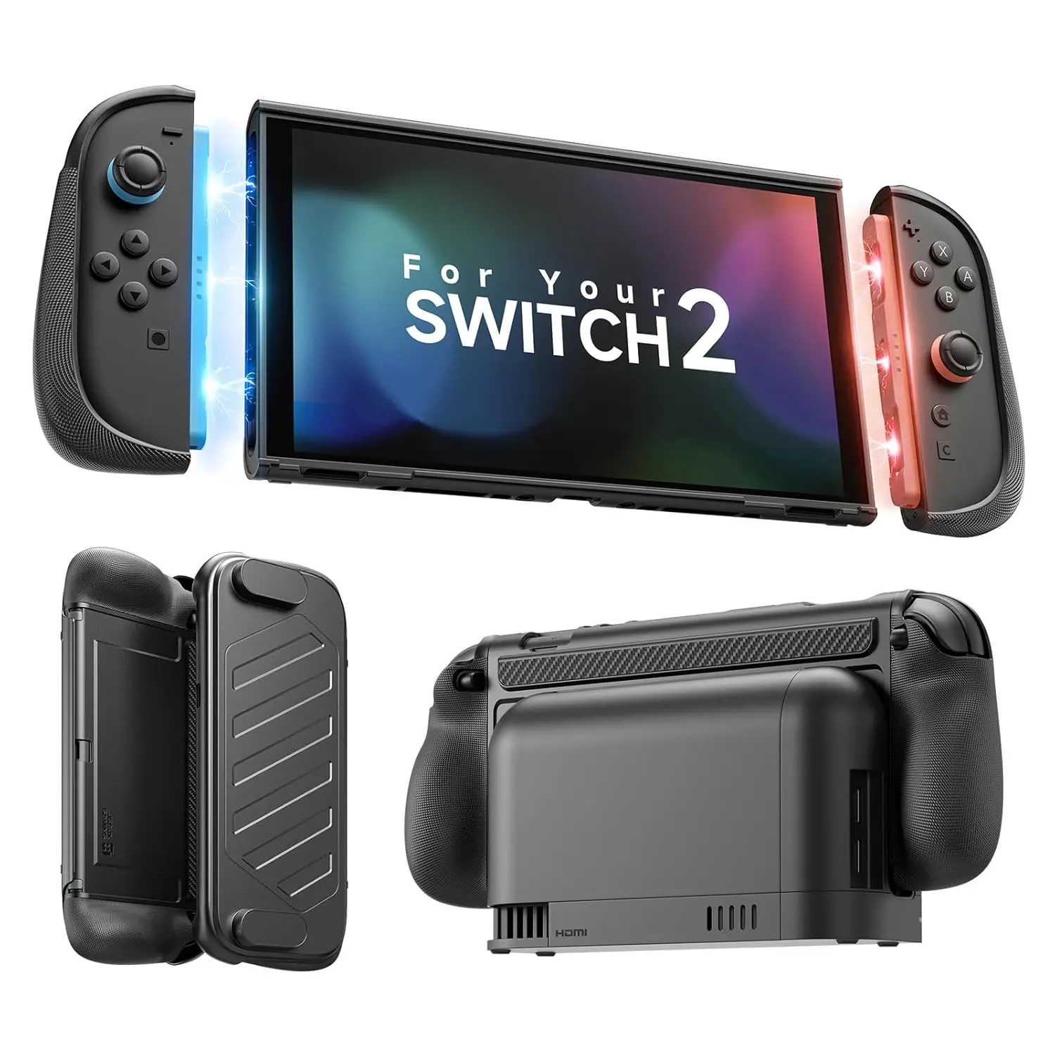 

Чехол Split Every Day для Switch 2, средняя рамка из ТПУ и передняя крышка из ПК, совместим с док-станцией, нескользящая эргономичная ручка, хранилище для 8 игровых карт, PC0123B