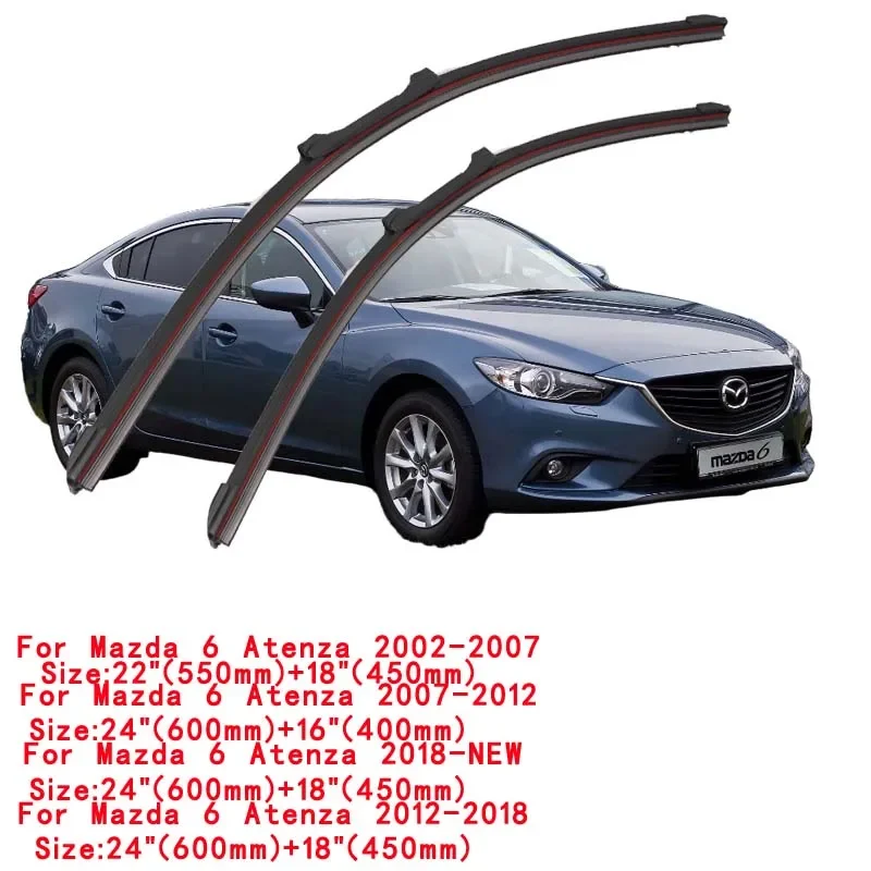 

For Mazda 6 Atenza 2002-2024 Car Windshield Wiper Blade Front Windscreen Brushes Washer Accessories Window Cleaning Replacement