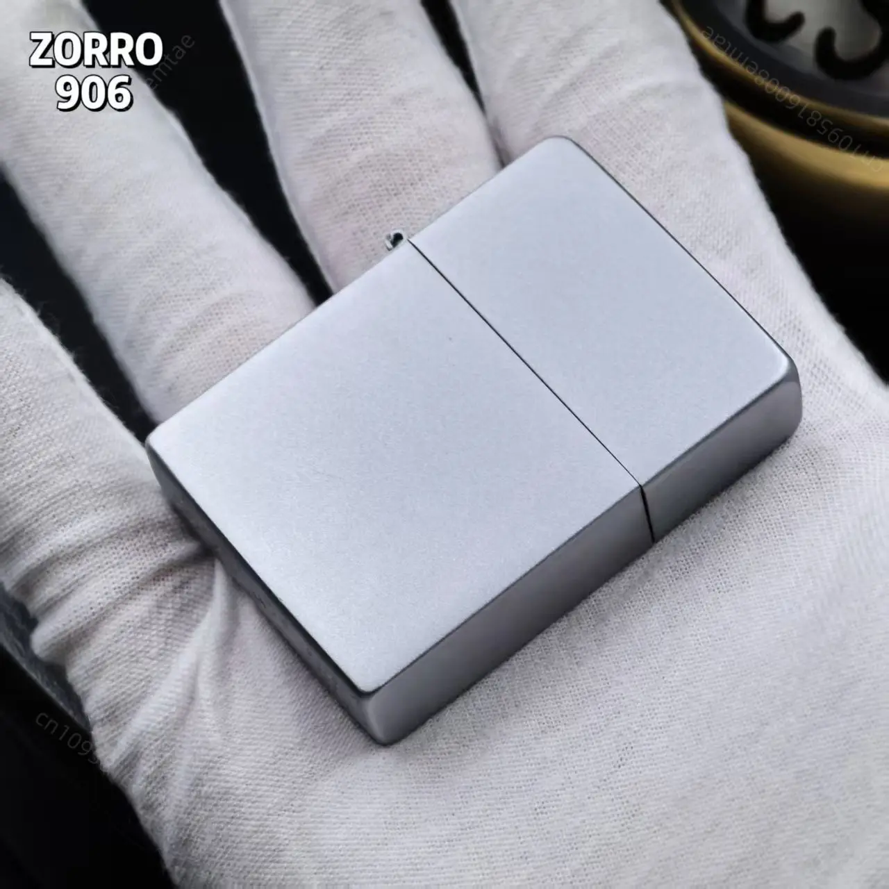 Zorro 906 frosted silver external hinge fuel lighter, windproof grinding wheel lighter, cigarette accessories, men's gift