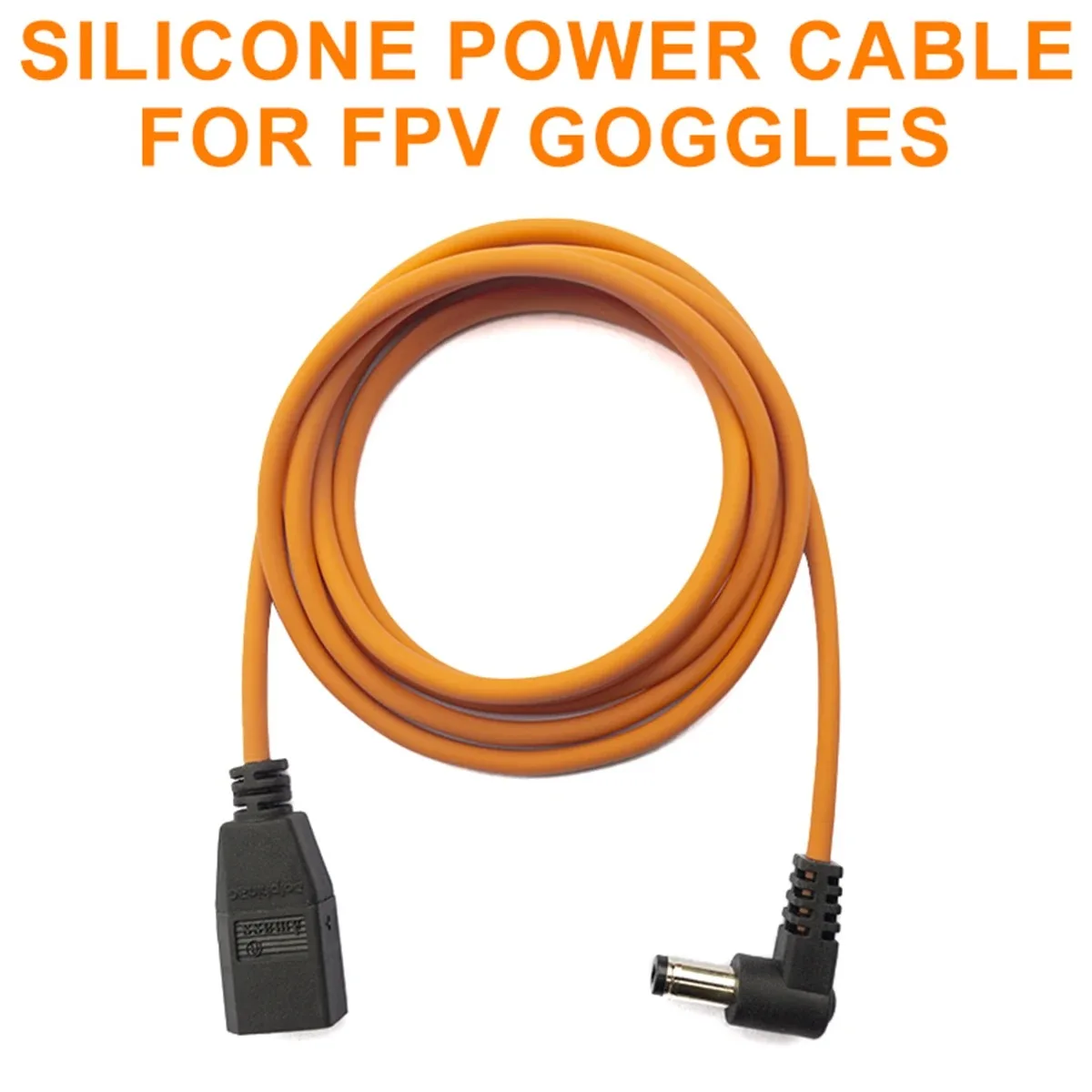 DolphinRC XT60 Male to DC5521 Silicone Power Cable for FPV Goggles Battery Connection Compatible DJI V2, Skyzone HDZero Fatshark