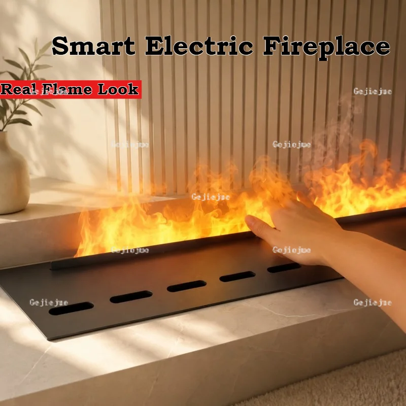 Electric Water Vapor Fireplace With Adjustable Flame Height Smart Mist Effect effect fireplace mist technology firebox Home Deco