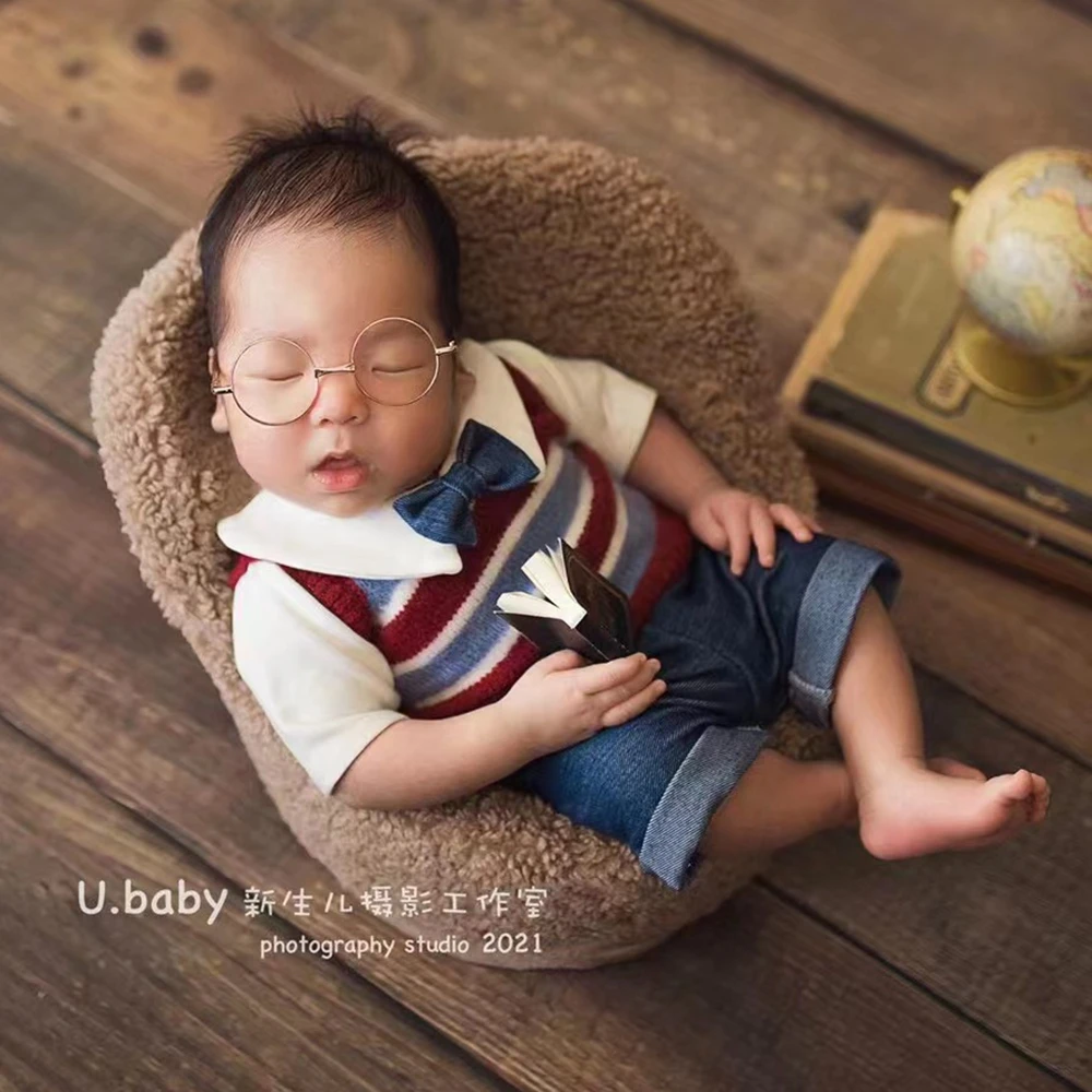 Herz Geformt Infant Gläser Neugeborenen Fotografie Prop Baby Junge Mädchen Foto Schießen Runde Sonnenbrille für Kleinkinder Auge Tragen Zubehör