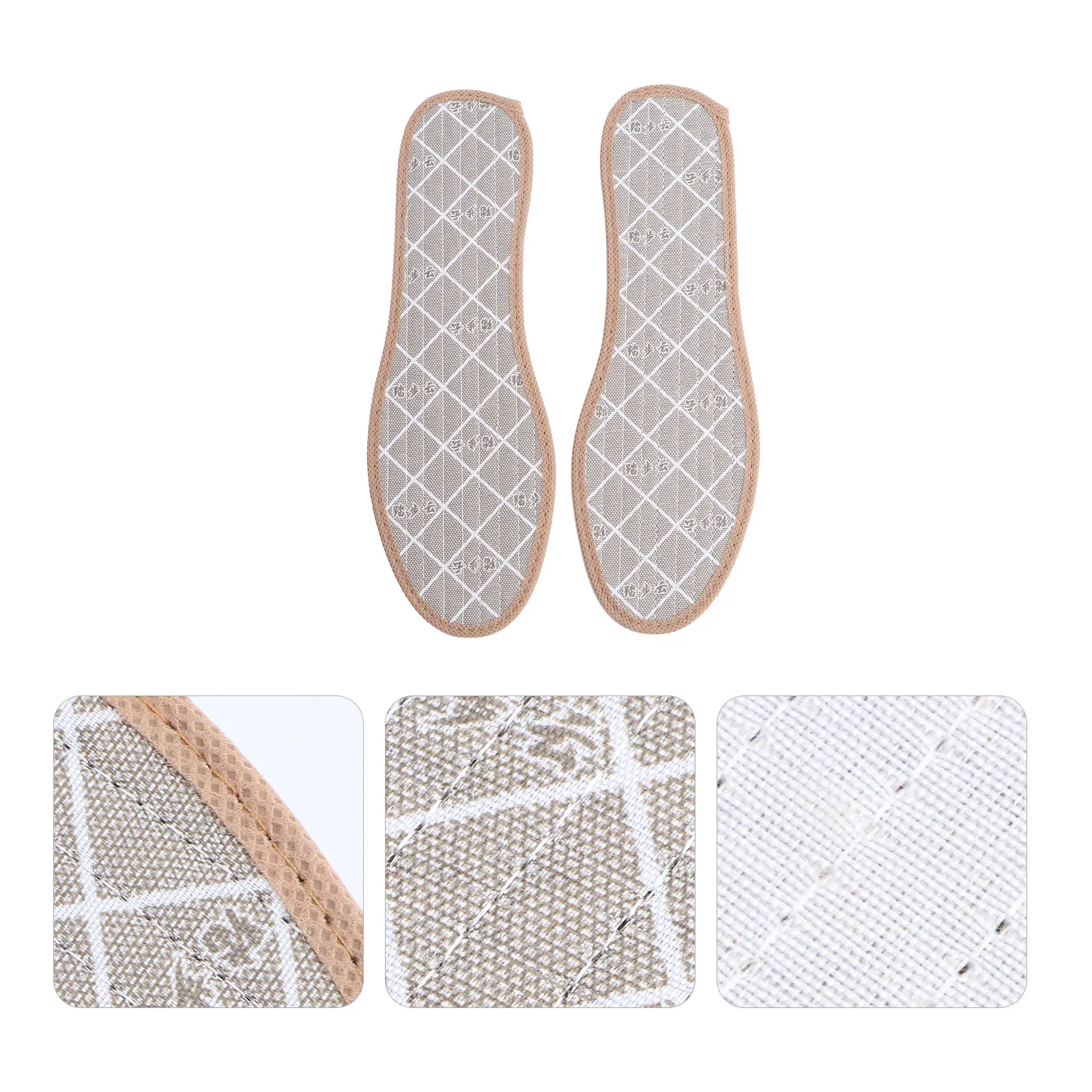 

3 Pairs Linen Cushioning Breathable Absorbent Shoe Accessories For Men Women Size 40 Shock Absorbent Thick Height Increasing