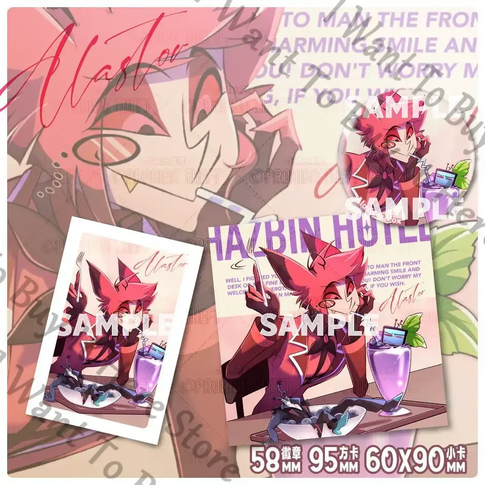 

Anime Hazbin Hotel Alastor Radio Demon Cosplay Cartoon Badge Card Emblem Accessories Brooch Lesser Calorie Widget Pendants Gift