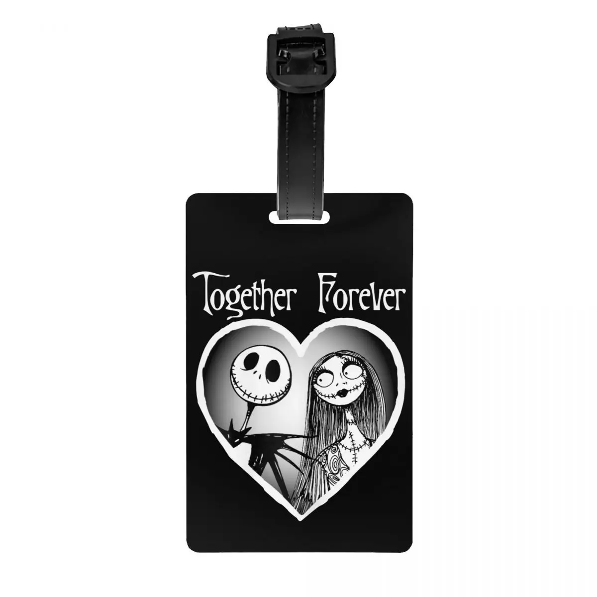 Custom Nightmare Before Christmas Luggage Tag Halloween Movie Jack Skullington Privacy Cover ID Label for Travel Bag Suitcase