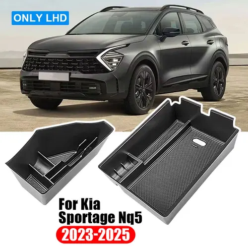 Bandeja organizadora de apoyabrazos central para Kia Sportage NQ5 Hybrid 2023-2025, caja de almacenamiento con reposabrazos, accesorios de soporte de almacenamiento de inserción interior