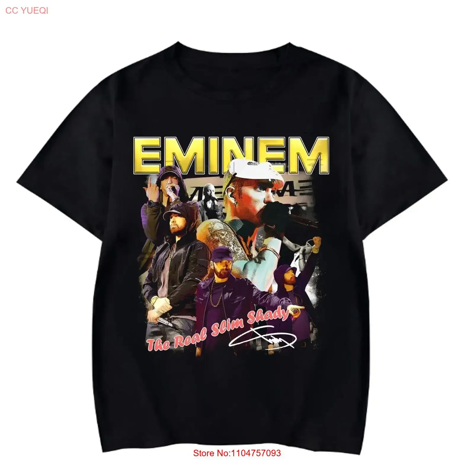 Neues Eminem Sänger-Rapper-T-Shirt für Fans, Vintage-Look, leicht grafisch bedruckt, lässiges Oberteil für den Alltag, Unisex, dehnbar.