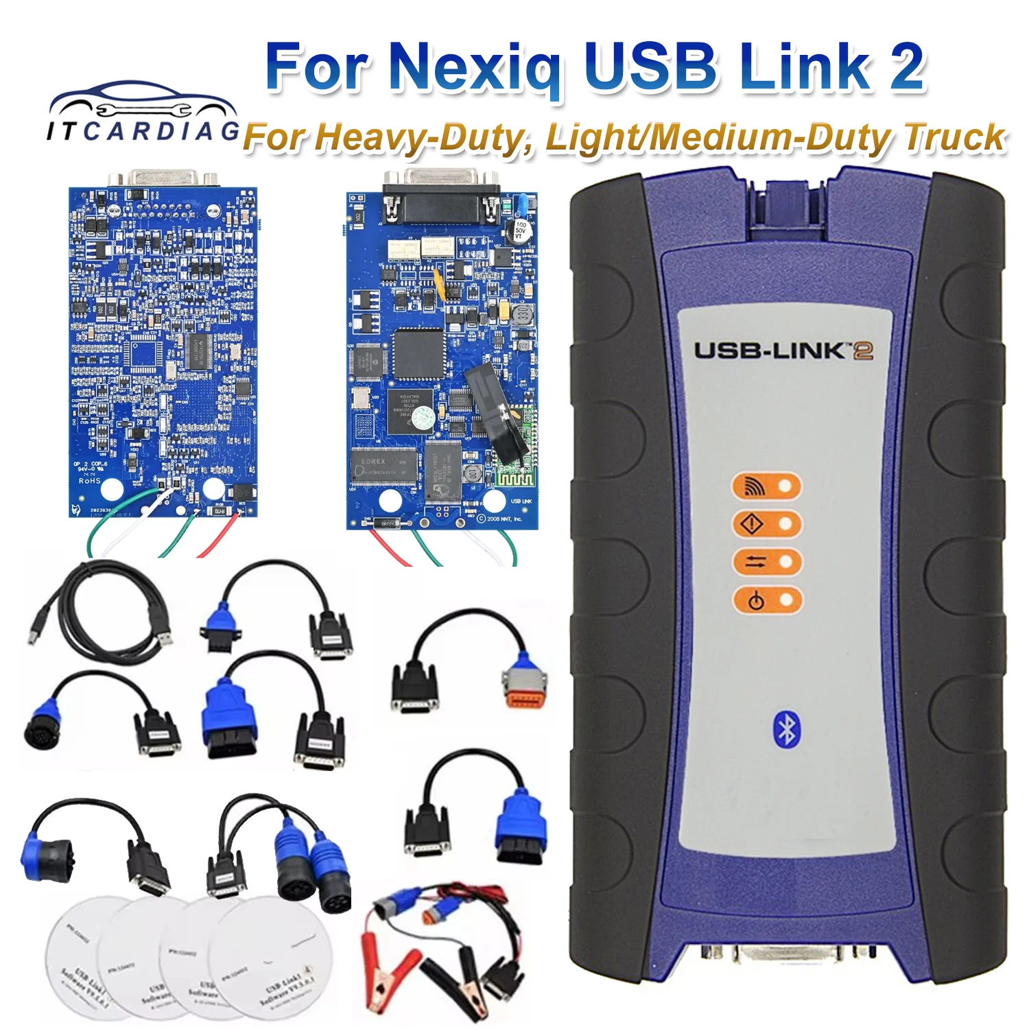 For Nexiq 2 USB LinkUSB and Bluetooth Diesel heavy Truck Fault Detector NEXIQ2 For Diesel Heavy Duty Scanner Diagnostic Tool