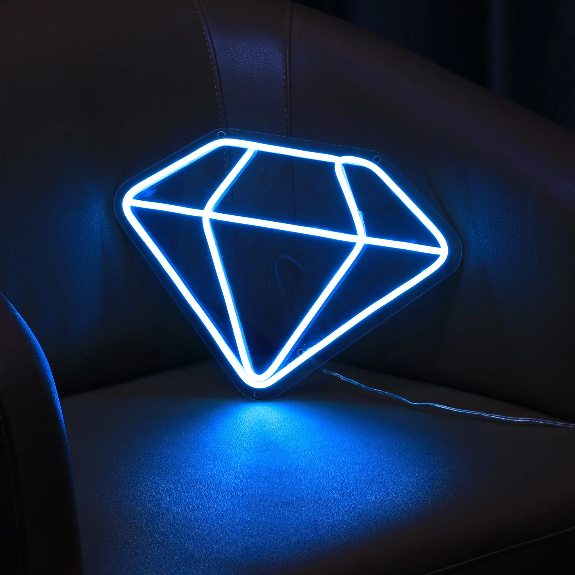 Diamond Shape Design Custom Neon Sign Light Room Wall Decorations Home LED Night Light Birthday Party Gifts