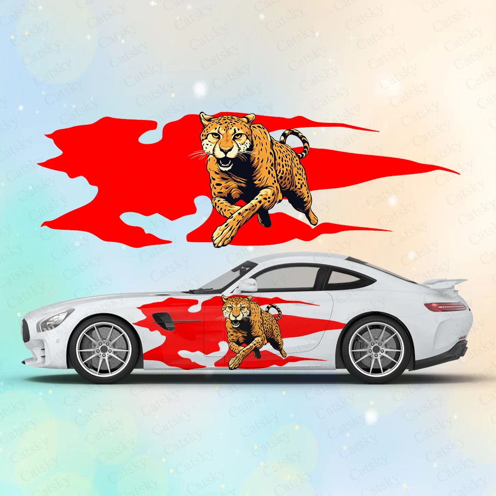 

Angry Leopard Large Car Stickers and Decals Car Body Stickers Car-Side Decals Waterproof Car Vinyl Stickers