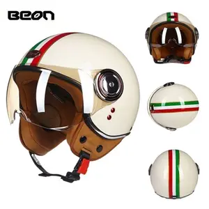 Motorrad Beon-Capacete für Männer und Frauen, 3/4 offenes Gesicht, Retro, Elektrofahrrad, Roller, ABS-Shell, Moto, M-XL 8 Hauptverkaufs -Vintage -Helm - №2