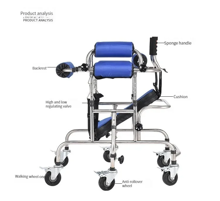 sale Children Brake Wheels Walk Support Stand Rehabilitation Equipment Help Disabled Kids Hemiplegia Training Walker Aid