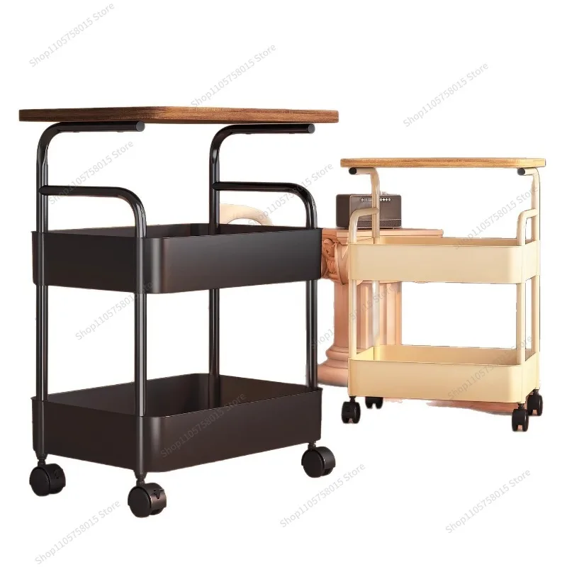 For Snack Trolley Shelf Floor Storage Rack Layered Household Living Room Side Mobile Storage Rack