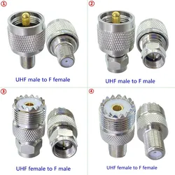 1Pcs SL16 UHF PL259 SO239 To F TV Male Female Connector UHF to F Male Female Coax Test Converter Adapter RF Brass  Fast Delivery
