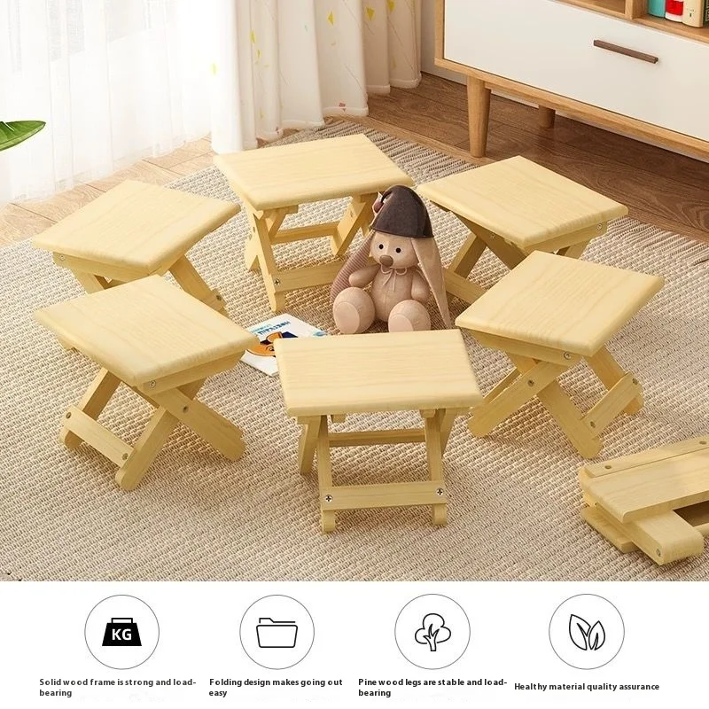 

Solid Wood Stool Foldable Thickened Household Shoe Changing Low Stool Mazar Children's Bench Outdoor Portable Fishing
