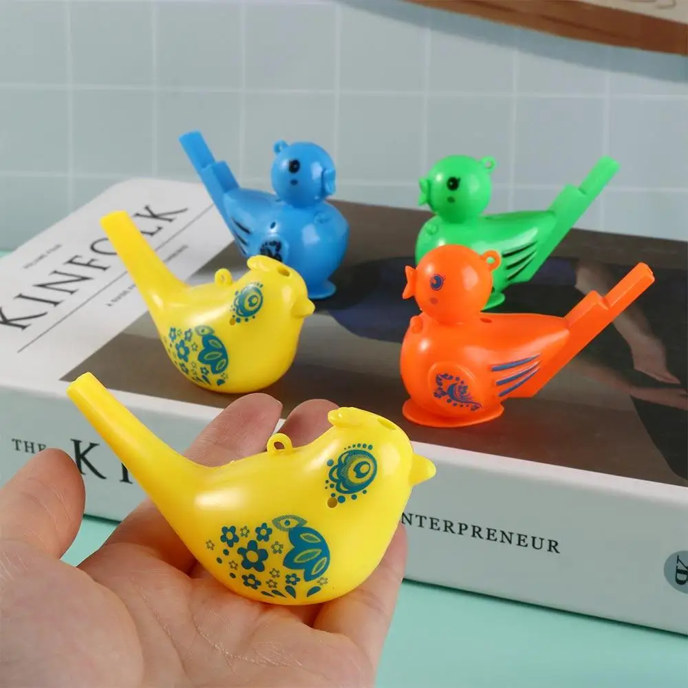 5PCS Outdoor Sports Funny Water Bird Whistle Drawing Colored Party Whistles Plastic Random Musical Early Learning