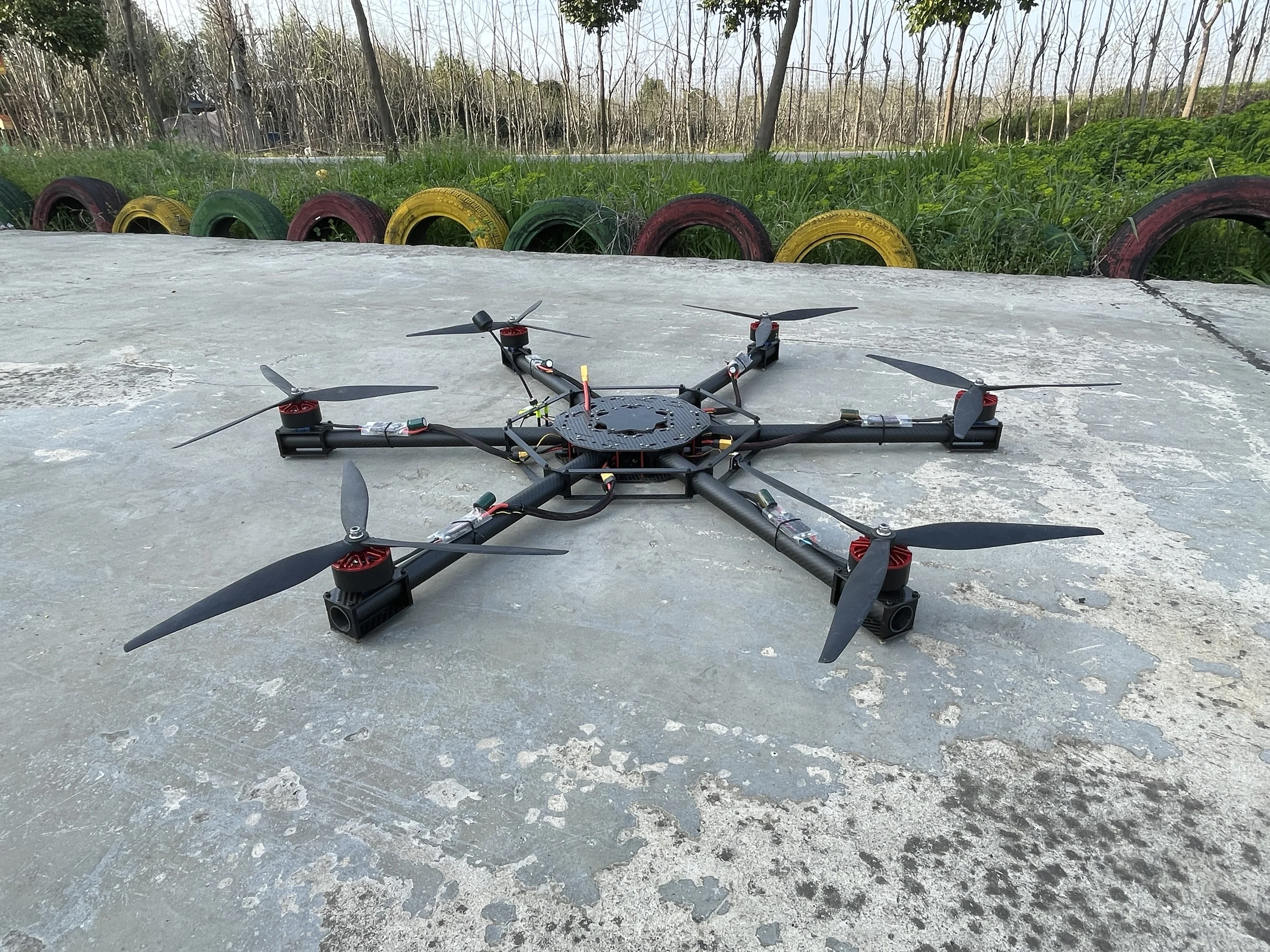 新入荷 TYI 6軸 17インチ FPVドローン カーボンファイバーフレーム 大型積載量 RC FPVドローンキット
