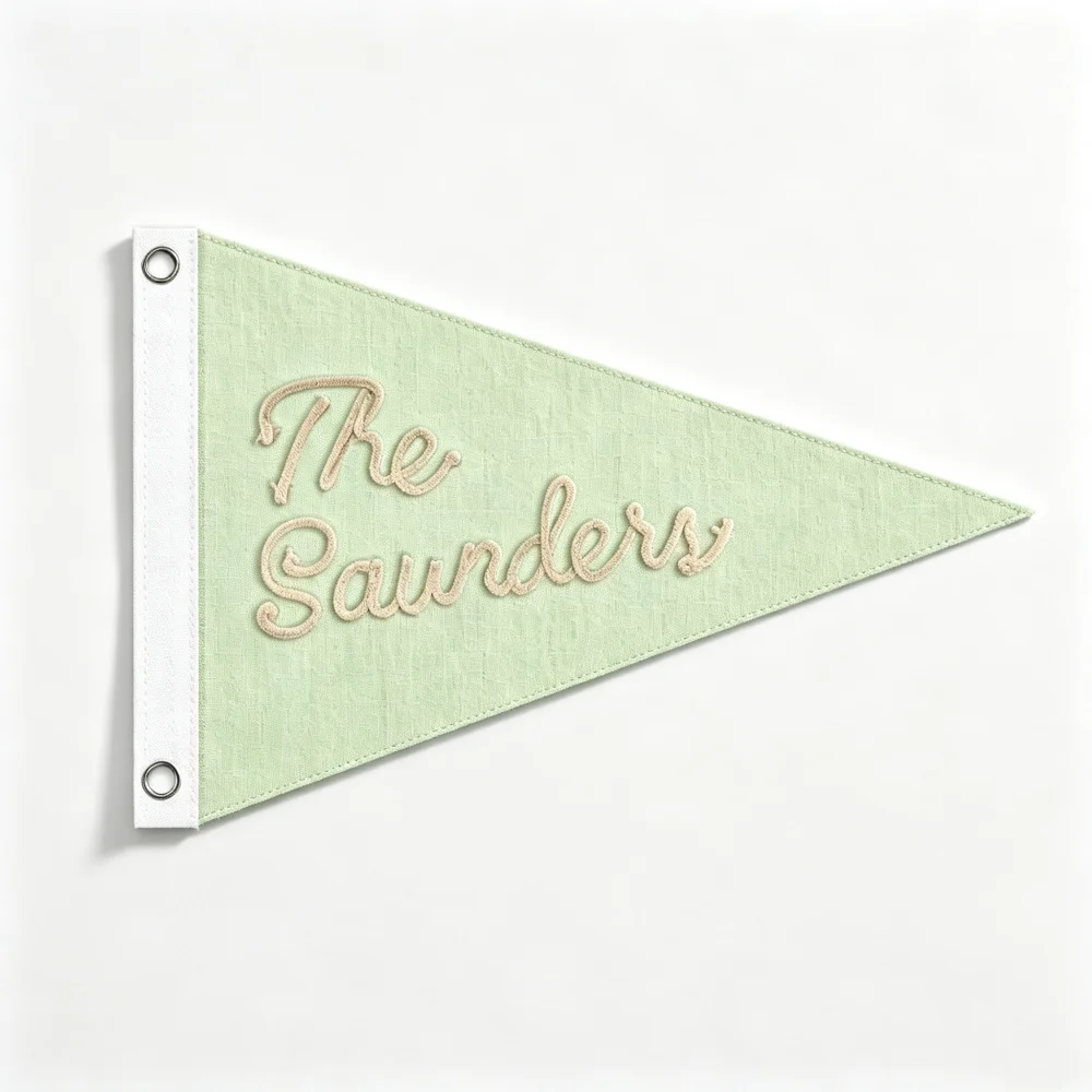 Personalized Custom Rope Embroidered Boat Flags, Triangular Flag with Metal Grommets,Pennant Flag for Outdoor Outside Decoration